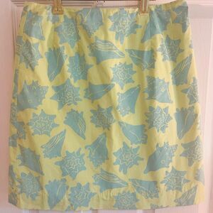 Lilly Pulitzer Green and Blue Mini Pencil Skirt Resort Wear